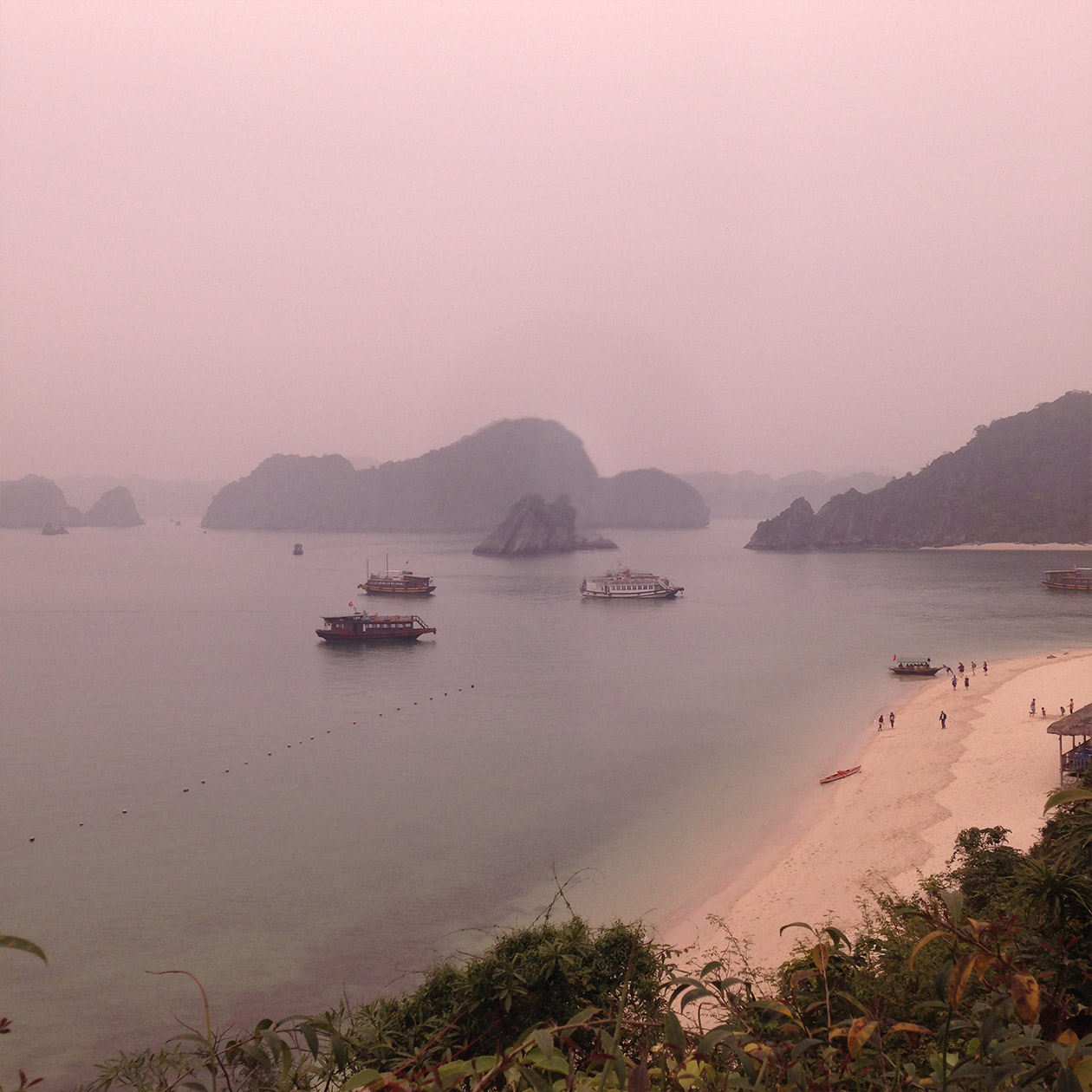 Beach on the Monkey Island in the Hạ Long Bay.