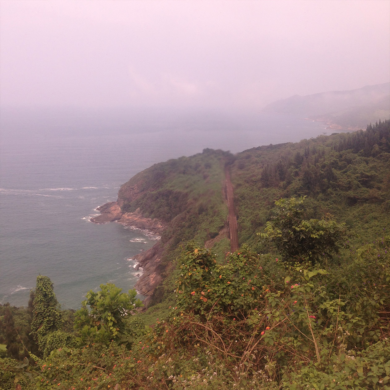 Rough coast on the street between Huế and Hội An.